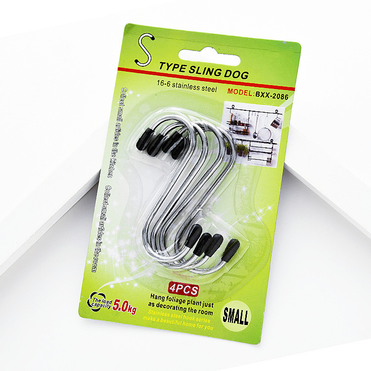 不锈钢挂钩批發S勾厨房收纳钩衣帽无痕挂钩便携门后实心挂钩 4