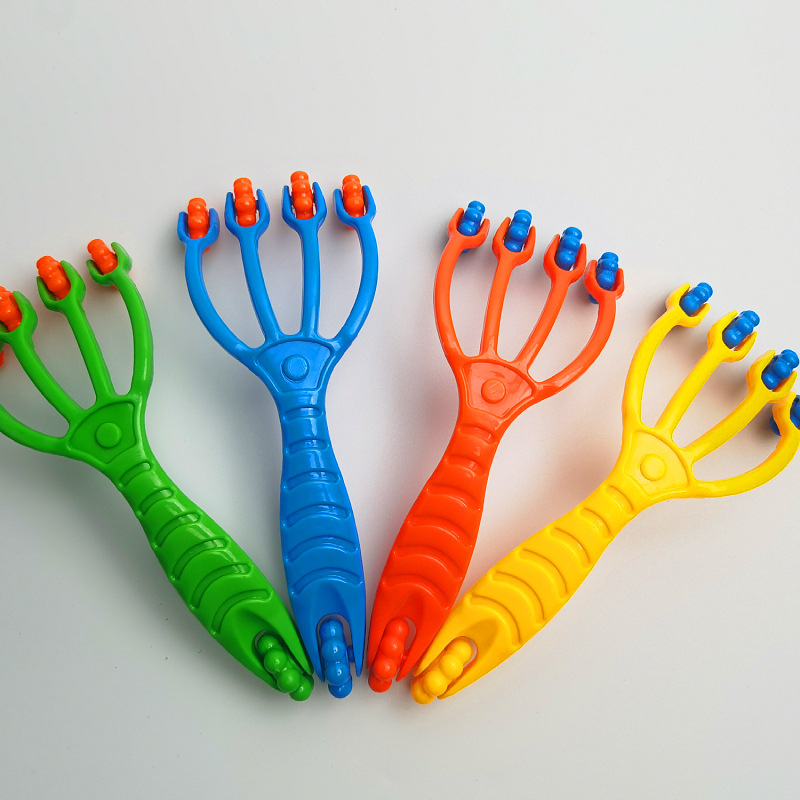 手抓四指滾輪按摩器 四爪頭部手指按摩器 滾珠五珠頭部按摩器四