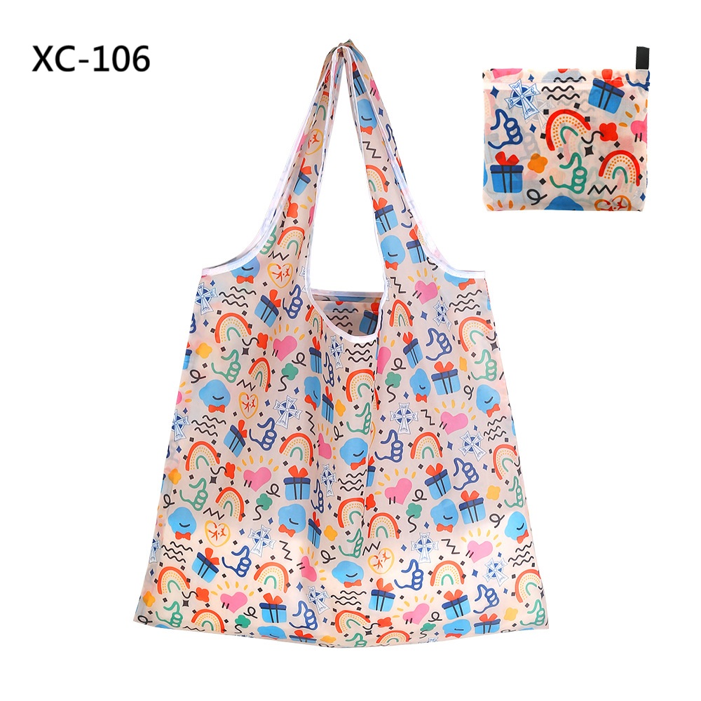 新款大容量折疊購物袋批發現貨環保袋批發折疊袋批發創意便攜印花