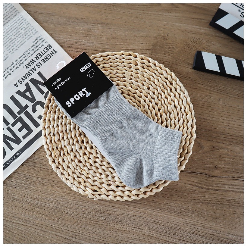 加厚男士灰色船襪