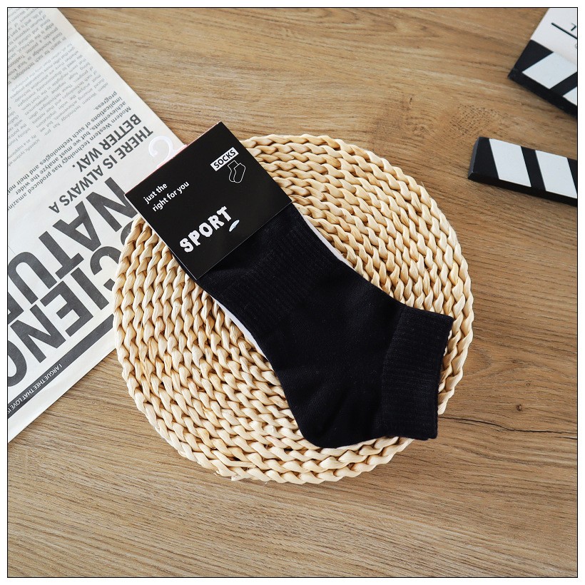 加厚男士黑色船襪